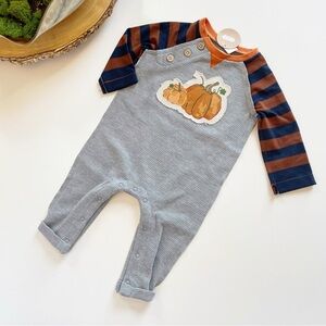 New • Mudpie Pumpkin Fall Romper | 6-9m